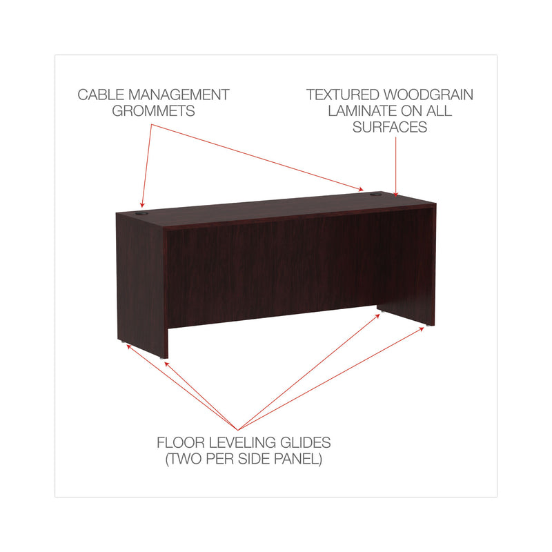 Alera Valencia Series Credenza Shell, 70.88w x 23.63d x 29.5h, Mahogany