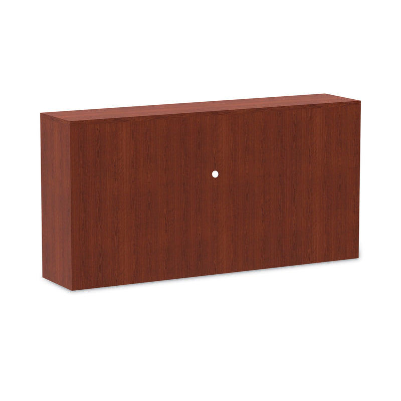 Alera Valencia Series Hutch with Doors, 4 Compartments, 70.63w x 15d x 35.38h, Medium Cherry