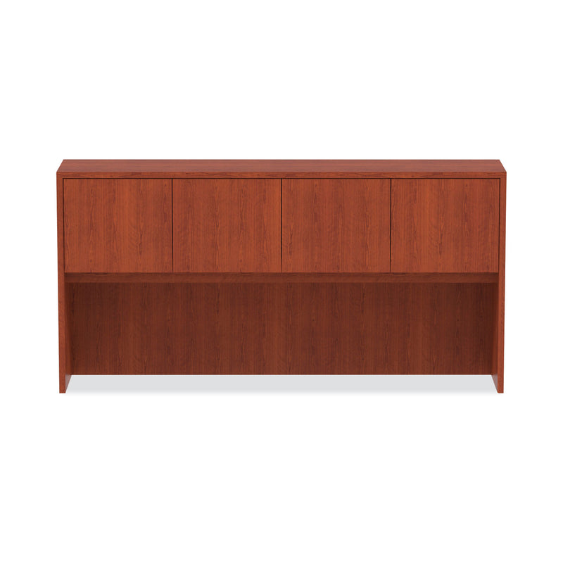 Alera Valencia Series Hutch with Doors, 4 Compartments, 70.63w x 15d x 35.38h, Medium Cherry