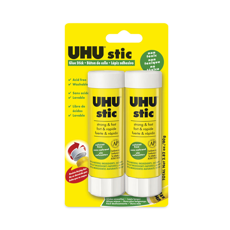 UHU Stic Permanent Glue Stick, 1.41 oz, Applies and Dries Clear