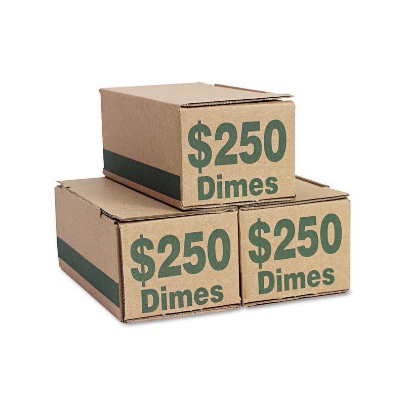 Iconex Corrugated Cardboard Coin Storage with Denomination Printed On Side, 8.06 x 3.31 x 3.19,  Green