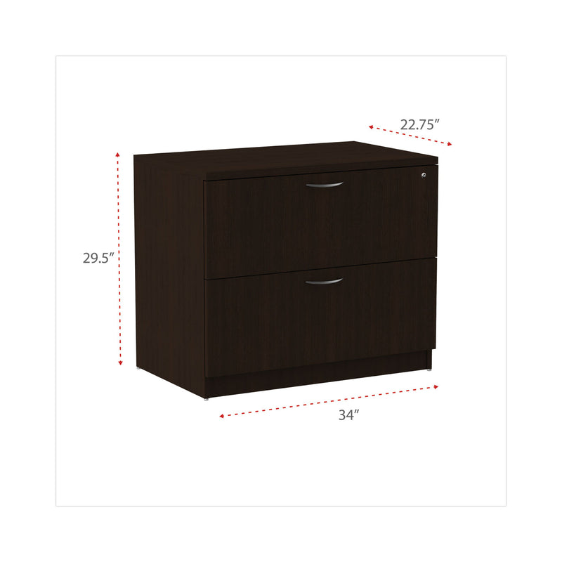 Alera Valencia Series Lateral File, 2 Legal/Letter-Size File Drawers, Espresso, 34" x 22.75" x 29.5"