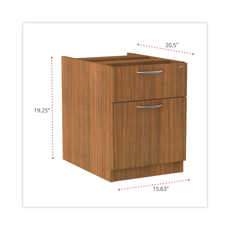 Alera Valencia Series Hanging Pedestal File, Left/Right, 2-Drawer: Box/File, Legal/Letter, Modern Walnut,15.63 x 20.5 x 19.25