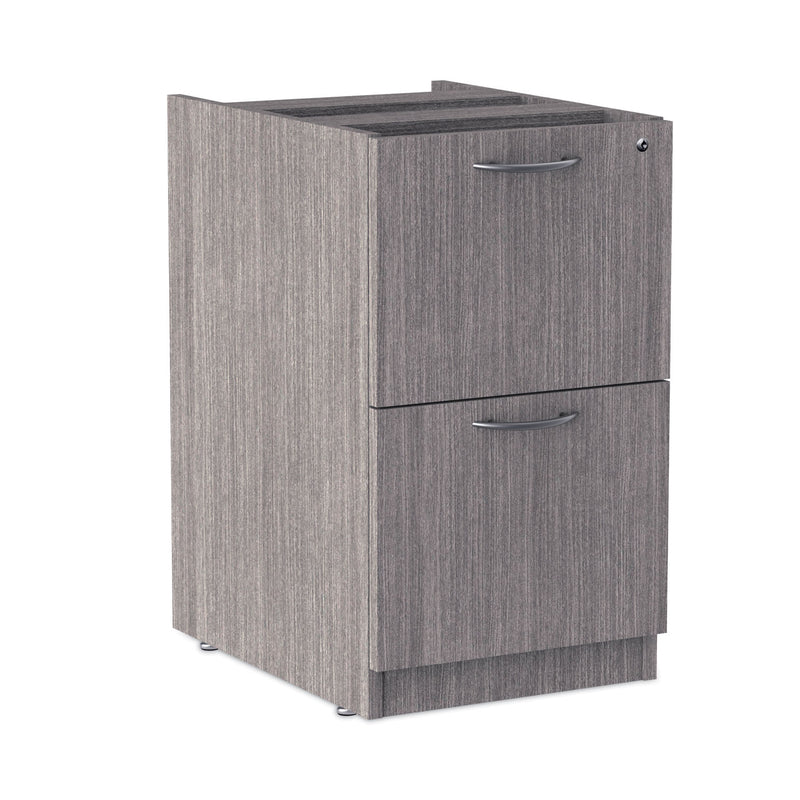 Alera Valencia Series Full Pedestal File, Left or Right, 2 Legal/Letter-Size File Drawers, Gray, 15.63" x 20.5" x 28.5"