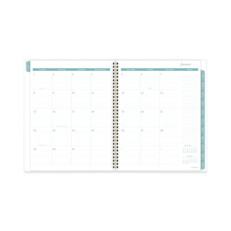 Cambridge Bali Weekly/Monthly Planner, Bali Leaf Artwork, 11 x 8.5, Green/White Cover, 12-Month (Jan to Dec): 2023