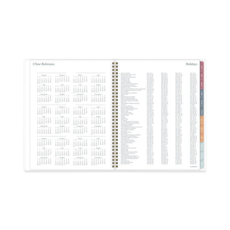 Cambridge Blake Weekly/Monthly Planner, Blake Bold Stripe Artwork, 11 x 8.5, Cream/Blue/Brown Cover, 12-Month (Jan to Dec): 2023