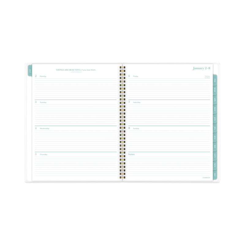 Cambridge Bali Weekly/Monthly Planner, Bali Leaf Artwork, 11 x 8.5, Green/White Cover, 12-Month (Jan to Dec): 2023