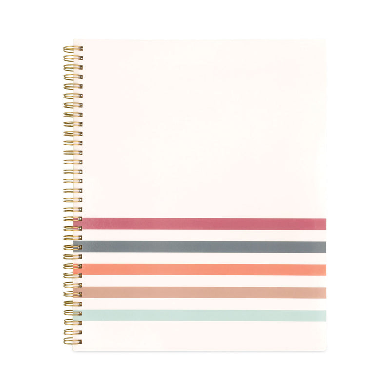 Cambridge Blake Weekly/Monthly Planner, Blake Bold Stripe Artwork, 11 x 8.5, Cream/Blue/Brown Cover, 12-Month (Jan to Dec): 2023