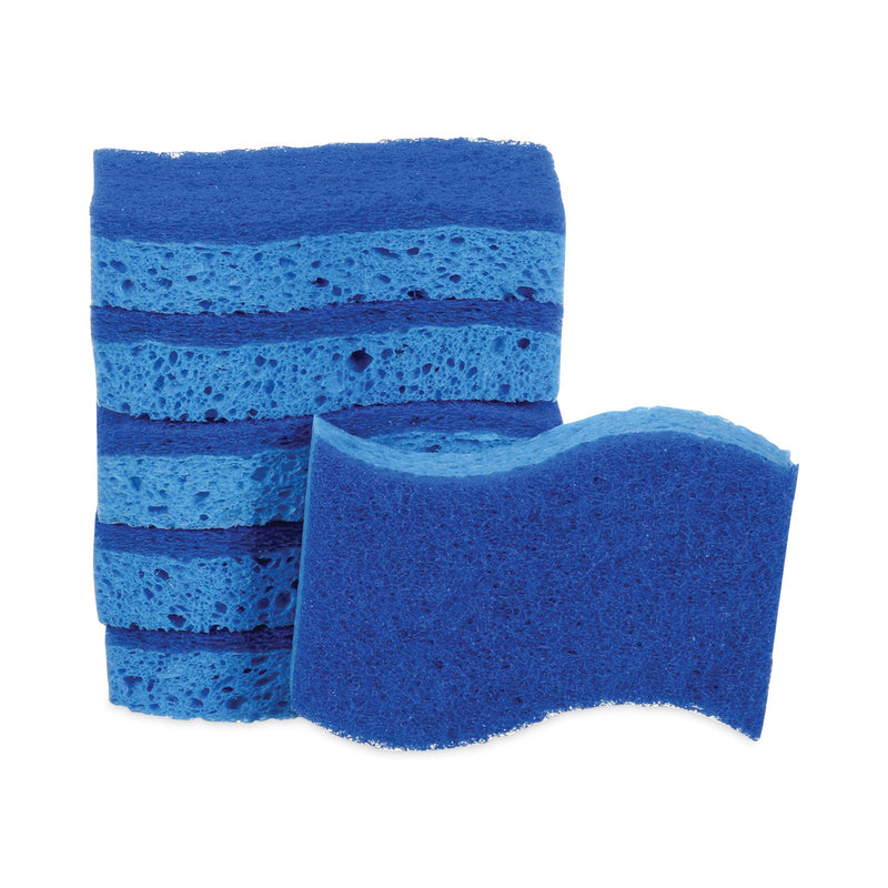 Scotch-Brite Non-Scratch Multi-Purpose Scrub Sponge, 4.4 x 2.6, 0.8" Thick, Blue, 6/Pack