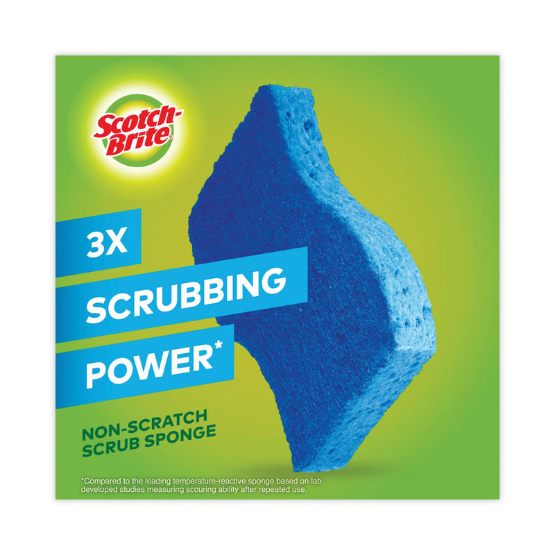 Scotch-Brite Non-Scratch Multi-Purpose Scrub Sponge, 4.4 x 2.6, 0.8" Thick, Blue, 6/Pack