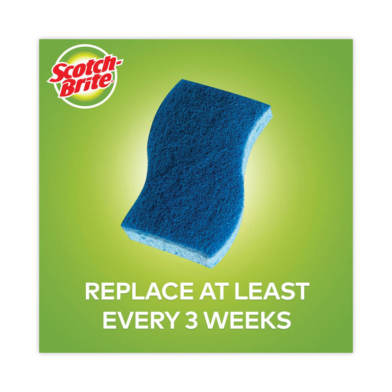 Scotch-Brite Non-Scratch Multi-Purpose Scrub Sponge, 4.4 x 2.6, 0.8" Thick, Blue, 6/Pack