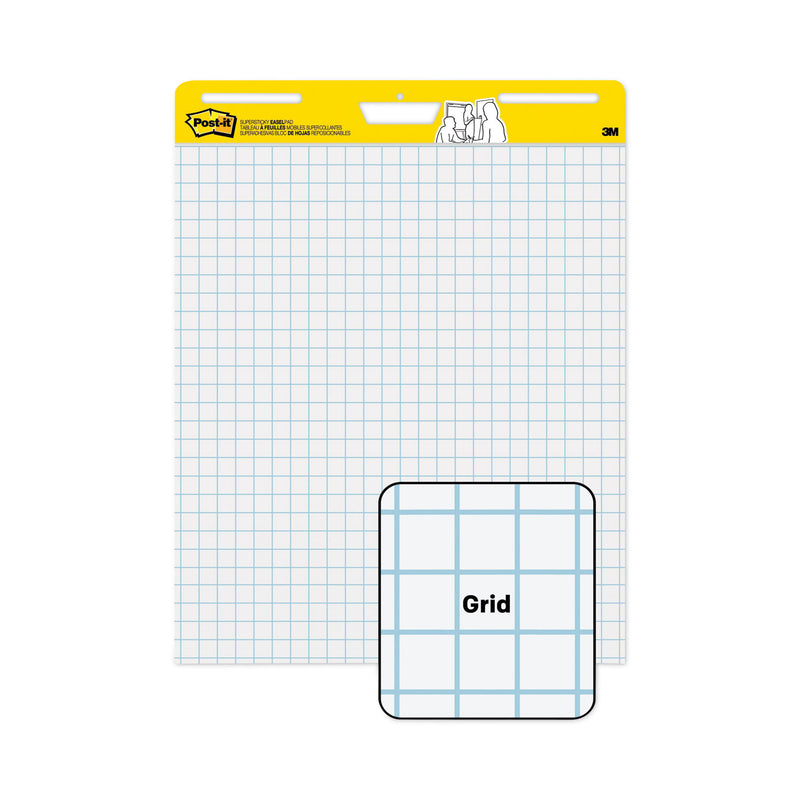 Post-it Vertical-Orientation Self-Stick Easel Pad Value Pack, Quadrille Rule (1 sq/in), 25 x 30, White, 30 Sheets, 4/Carton