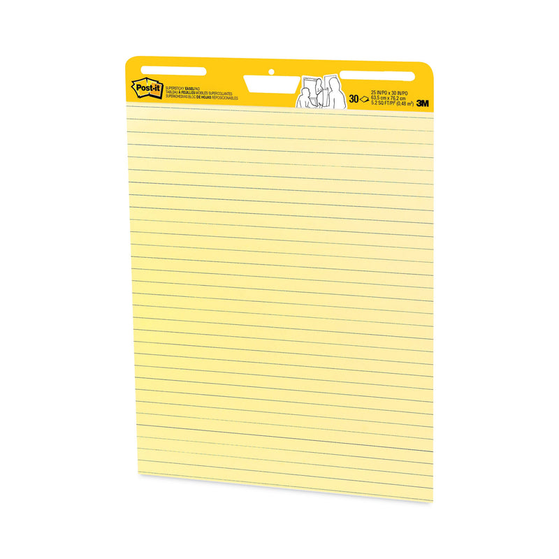 Post-it Vertical-Orientation Self-Stick Easel Pads, Presentation Format (1.5" Rule), 25 x 30, Yellow, 30 Sheets, 2/Carton