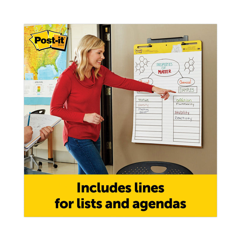 Post-it Vertical-Orientation Self-Stick Easel Pads, Presentation Format (1.5" Rule), 25 x 30, White, 30 Sheets, 2/Pack