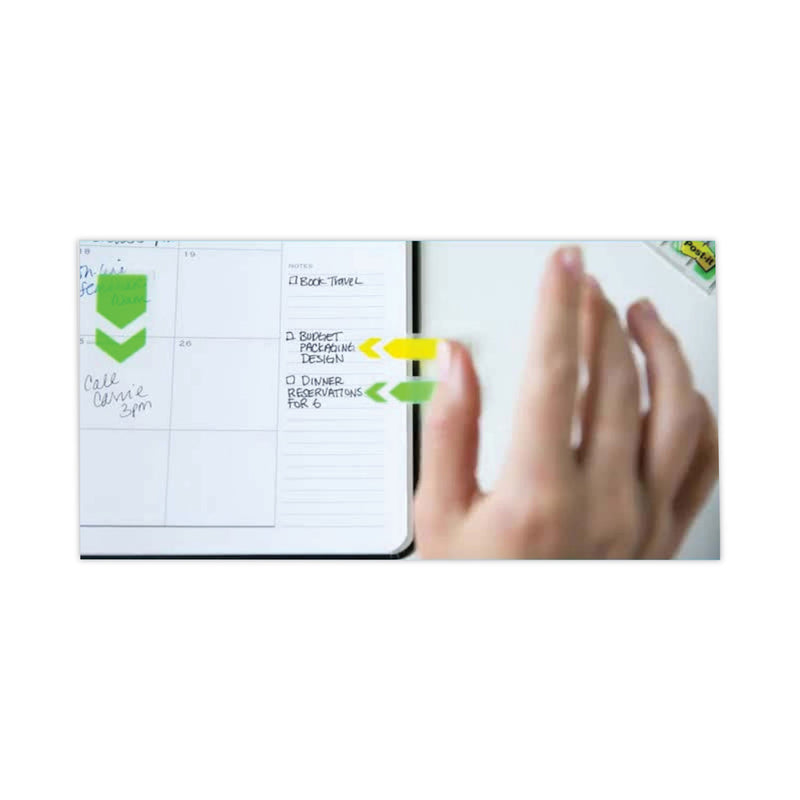 Post-it Marking Page Flags in Dispensers, Green, 50 Flags/Dispenser, 12 Dispensers/Pack