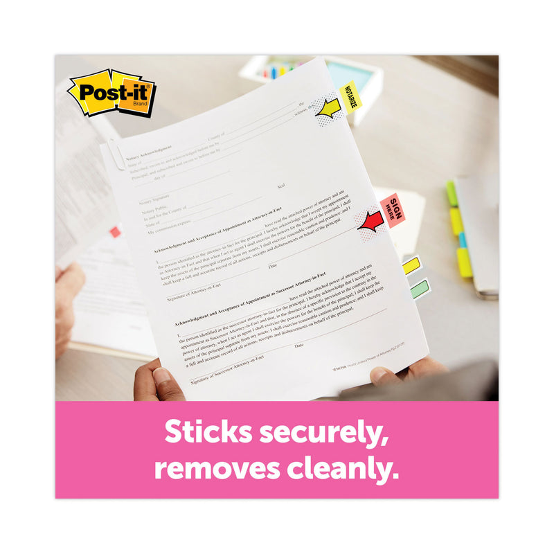 Post-it Page Flags in Dispenser, "Sign Here", Yellow, 200 Flags/Dispenser