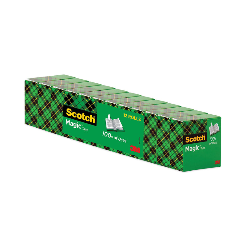 Scotch Magic Tape Value Pack, 1" Core, 0.75" x 83.33 ft, Clear, 12/Pack