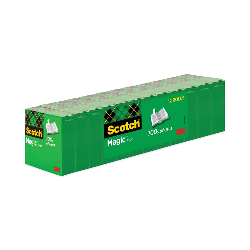 Scotch Magic Tape Value Pack, 1" Core, 0.75" x 83.33 ft, Clear, 12/Pack