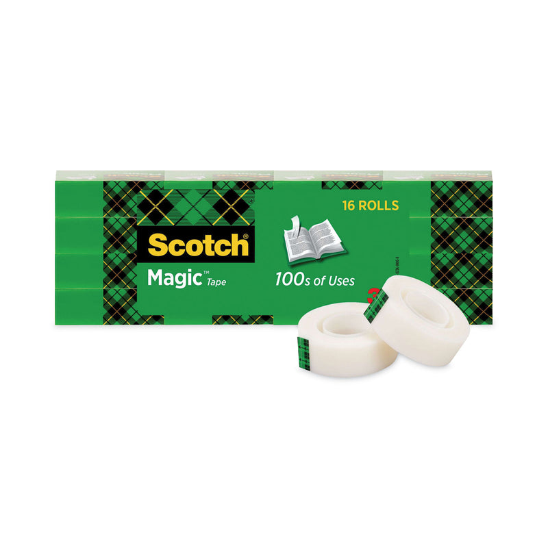 Scotch Magic Tape Value Pack, 1" Core, 0.75" x 83.33 ft, Clear, 16/Pack