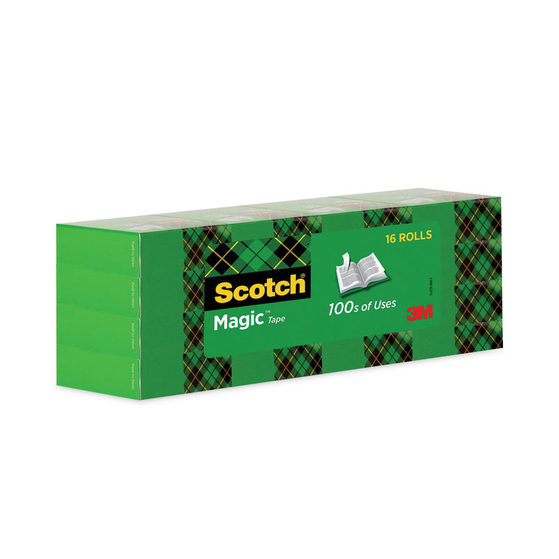 Scotch Magic Tape Value Pack, 1" Core, 0.75" x 83.33 ft, Clear, 16/Pack