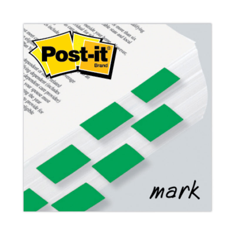 Post-it Marking Page Flags in Dispensers, Green, 50 Flags/Dispenser, 12 Dispensers/Pack