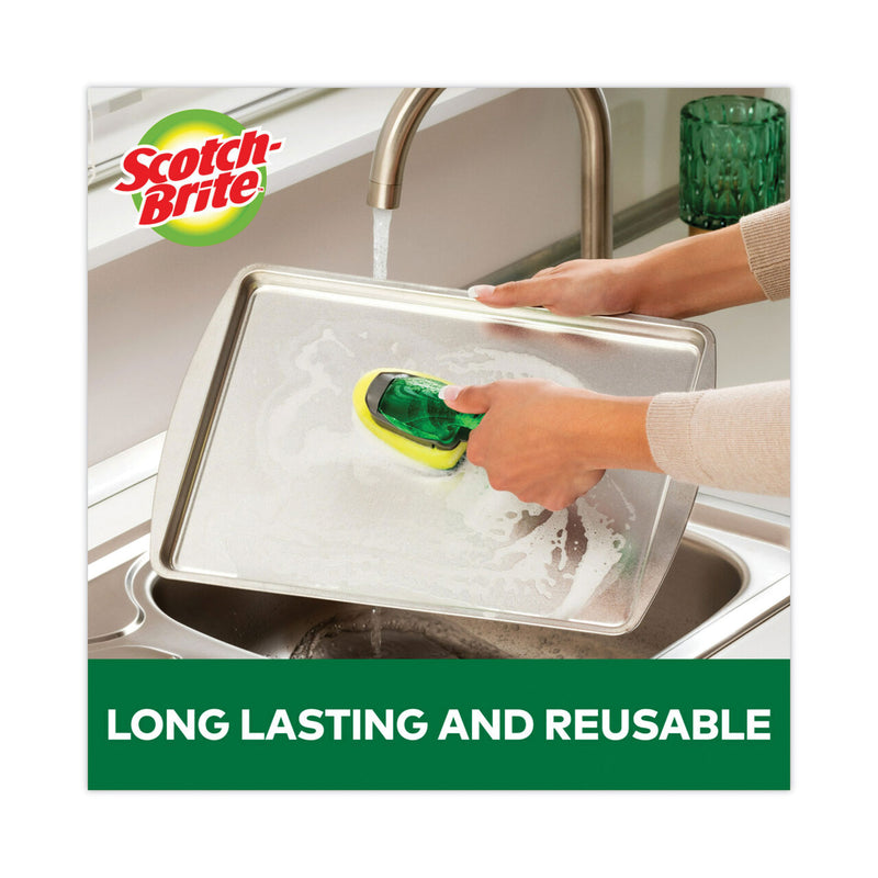 Scotch-Brite Soap-Dispensing Dishwand Sponge Refills, 2.9 x 2.2, Green, 2/Pack