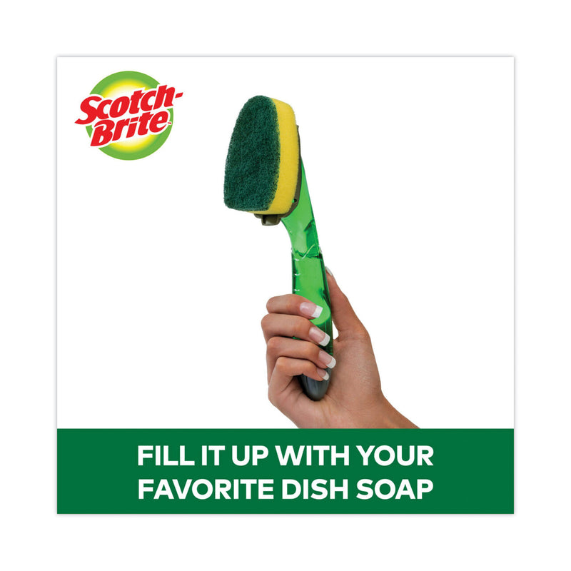 Scotch-Brite Soap-Dispensing Dishwand Sponge Refills, 2.9 x 2.2, Green, 2/Pack