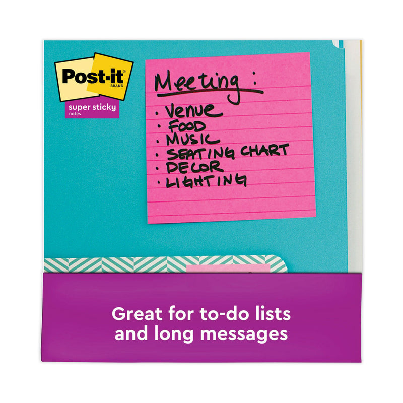 Post-it Pads in Energy Boost Collection Colors, Note Ruled, 4" x 4", 90 Sheets/Pad, 6 Pads/Pack