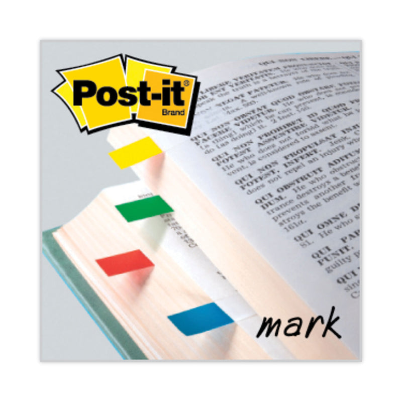 Post-it Small Page Flags in Dispensers, 0.5 x 1.75, Assorted Primary, 35/Color, 4 Dispensers/Pack