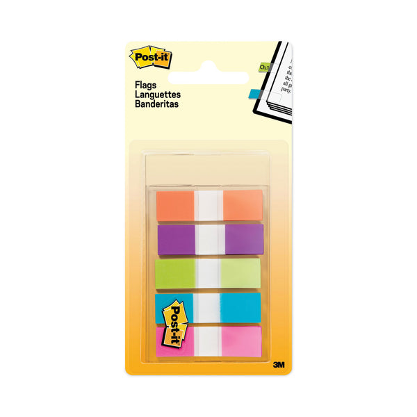 Post-it Page Flags in Portable Dispenser, Assorted Brights, 5 Dispensers, 20 Flags/Color