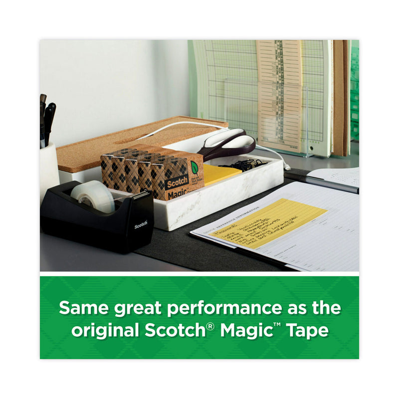 Scotch Magic Greener Tape, 1" Core, 0.75" x 75 ft, Clear, 24/Pack