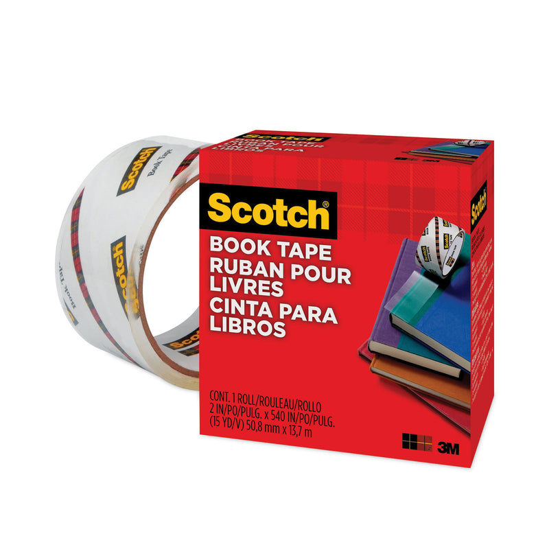 Scotch Book Tape, 3" Core, 2" x 15 yds, Clear