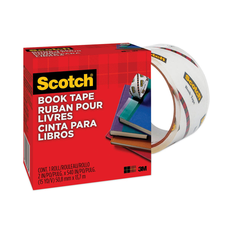 Scotch Book Tape, 3" Core, 2" x 15 yds, Clear