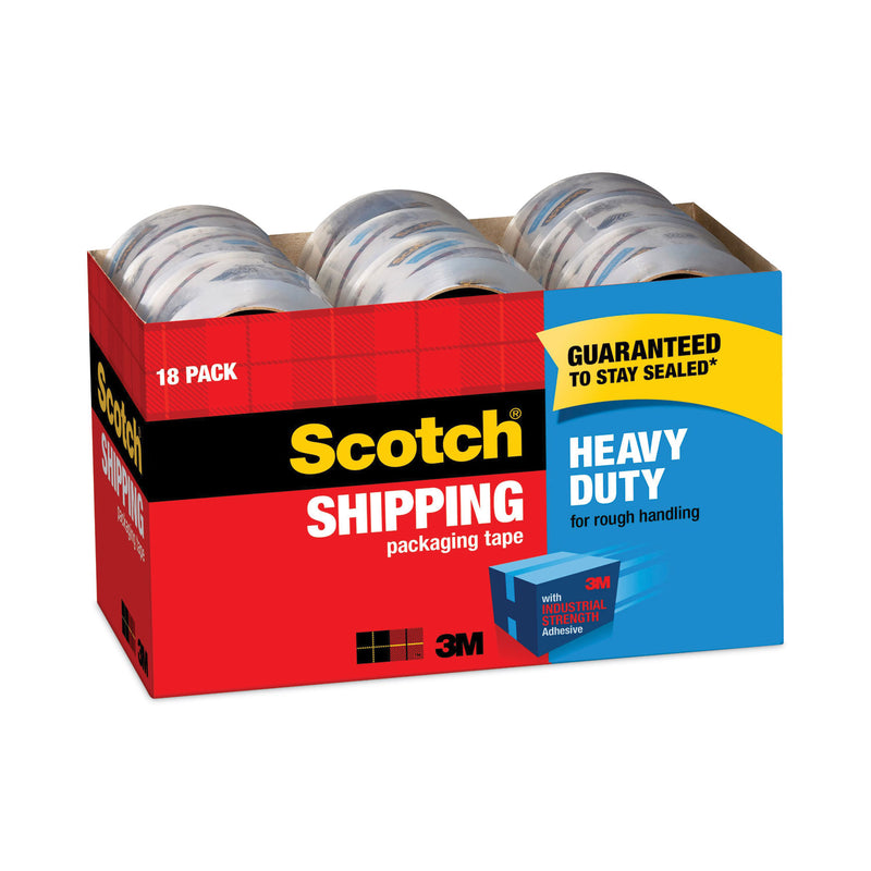 Scotch 3850 Heavy-Duty Packaging Tape Cabinet Pack, 3" Core, 1.88" x 54.6 yds, Clear, 18/Pack