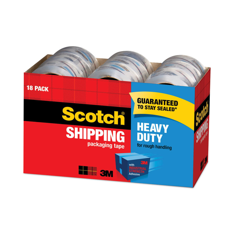 Scotch 3850 Heavy-Duty Packaging Tape Cabinet Pack, 3" Core, 1.88" x 54.6 yds, Clear, 18/Pack