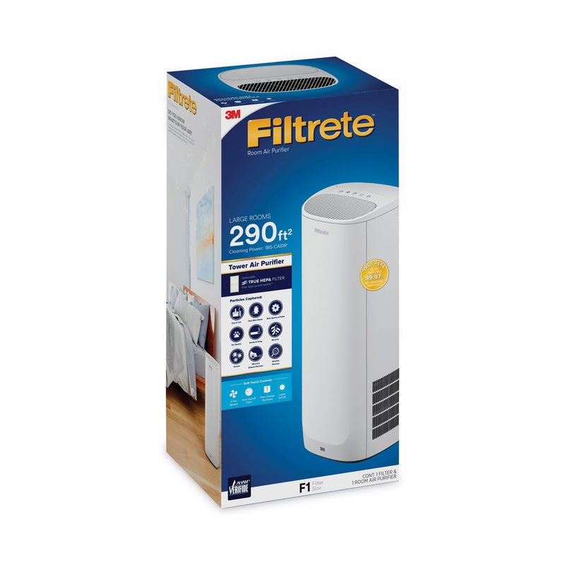 Filtrete Tower Room Air Purifier for Large Room, 290 sq ft Room Capacity, White