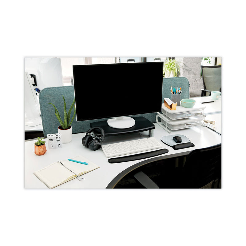 3M Extra-Wide Adjustable Monitor Stand, 20" x 12" x 1" to 5.78", Silver/Black, Supports 40 lbs