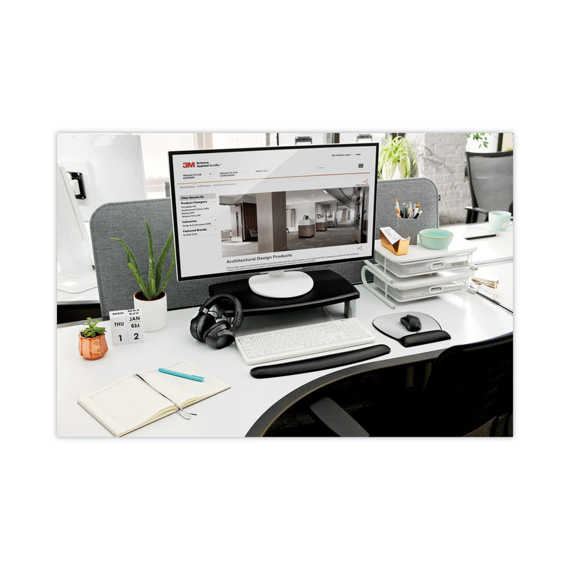 3M Extra-Wide Adjustable Monitor Stand, 20" x 12" x 1" to 5.78", Silver/Black, Supports 40 lbs