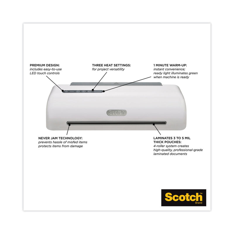 Scotch Pro 12.5" Laminator, Four Rollers, 12.3" Max Document Width, 6 mil Max Document Thickness