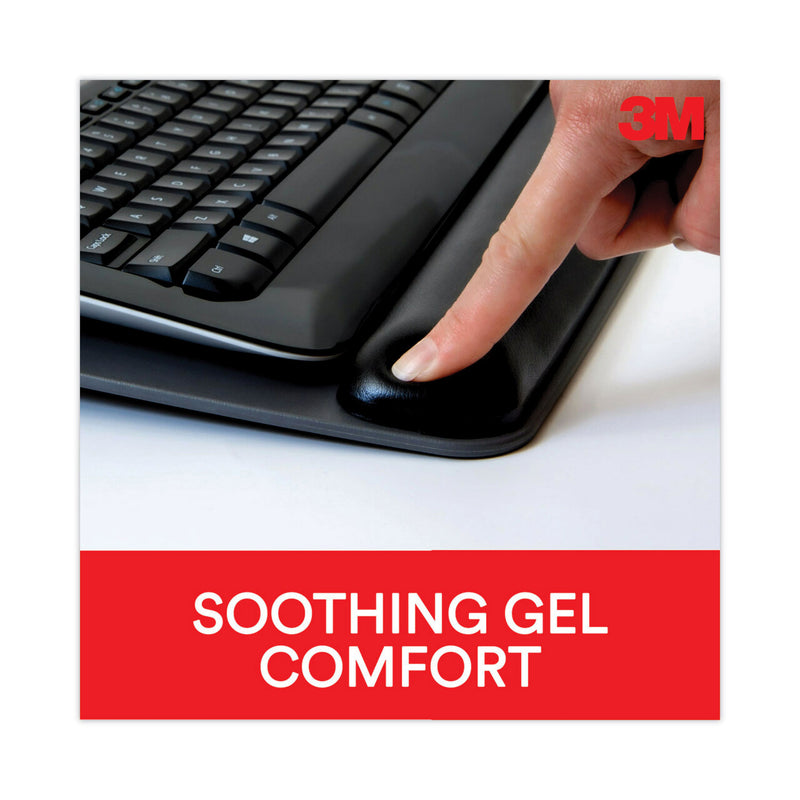 3M Antimicrobial Gel Keyboard Wrist Rest Platform, 19.6 x 10.6, Black/Gray/Silver