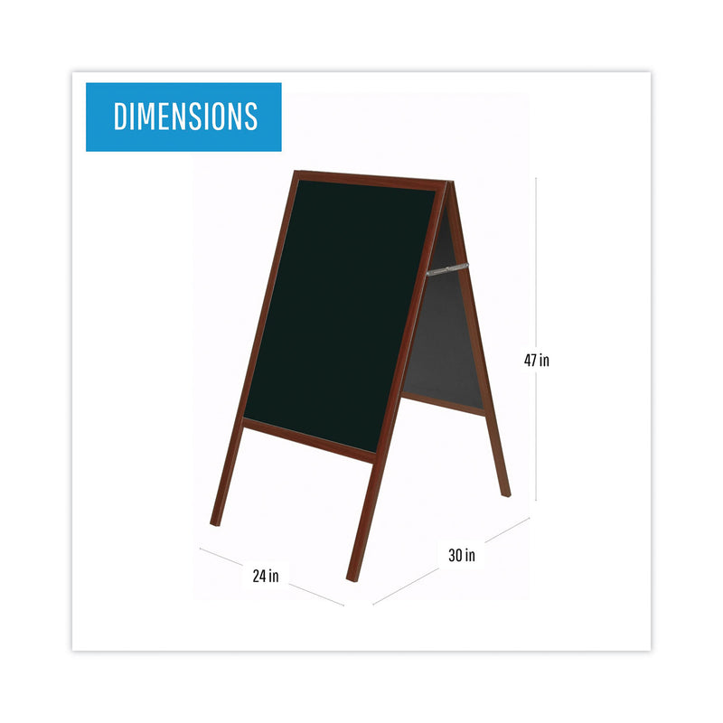 MasterVision Magnetic Wet Erase Board, 27x34, Black, Cherry Wood Frame