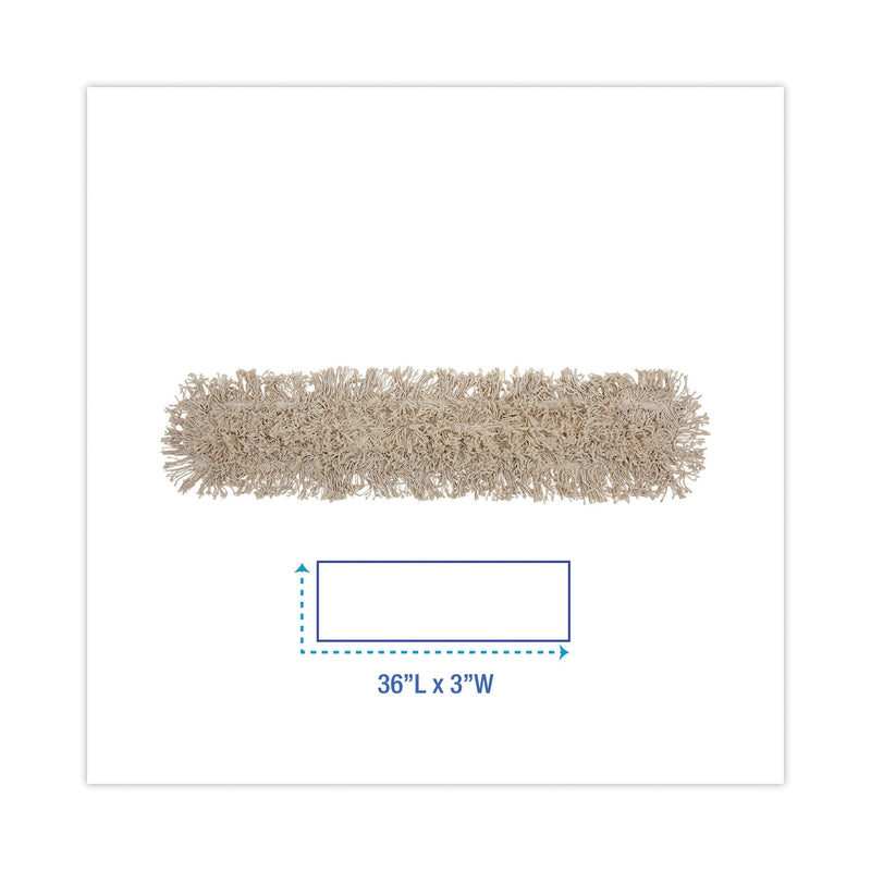 Boardwalk Mop Head, Dust, Cotton, 36 x 3, White