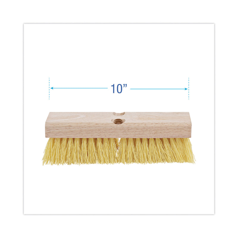 Boardwalk Deck Brush Head, 2" Cream Polypropylene Bristles, 10" Brush