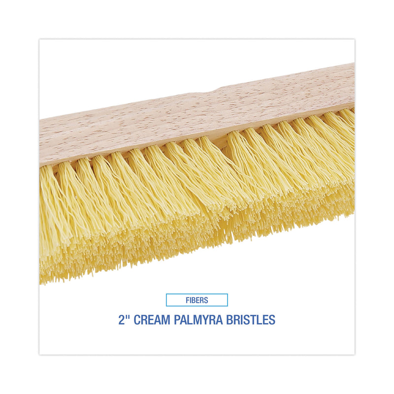 Boardwalk Deck Brush Head, 2" Cream Polypropylene Bristles, 10" Brush