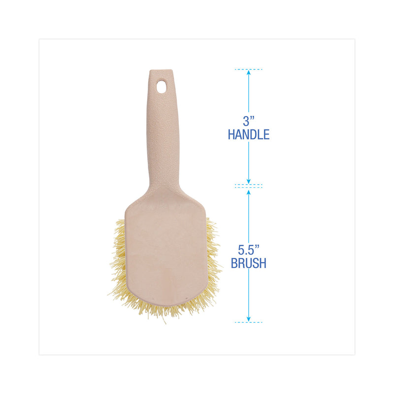 Boardwalk Utility Brush, Cream Polypropylene Bristles, 5.5 Brush, 3" Tan Plastic Handle