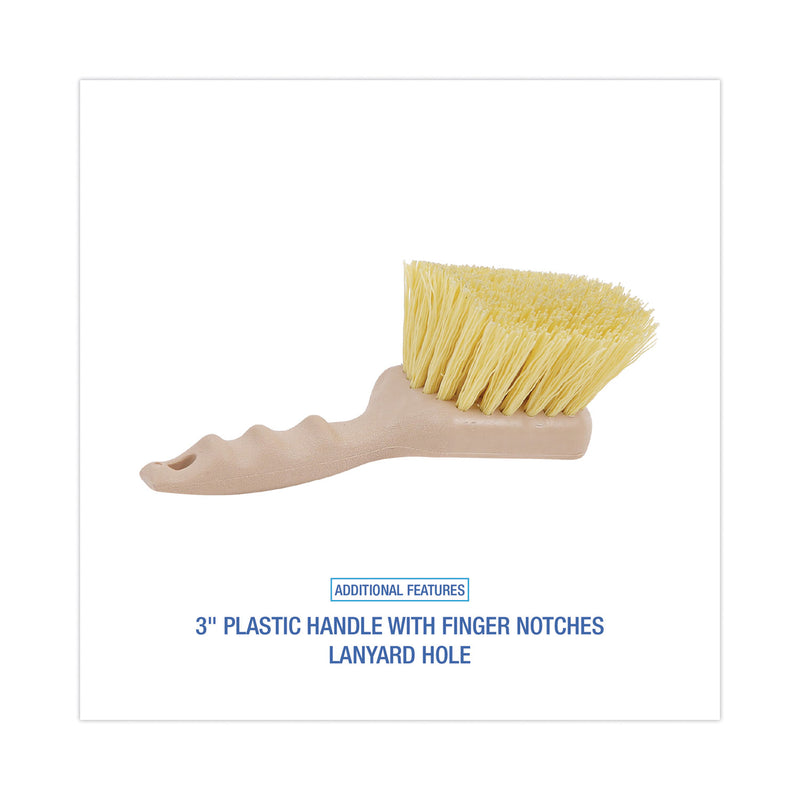 Boardwalk Utility Brush, Cream Polypropylene Bristles, 5.5 Brush, 3" Tan Plastic Handle