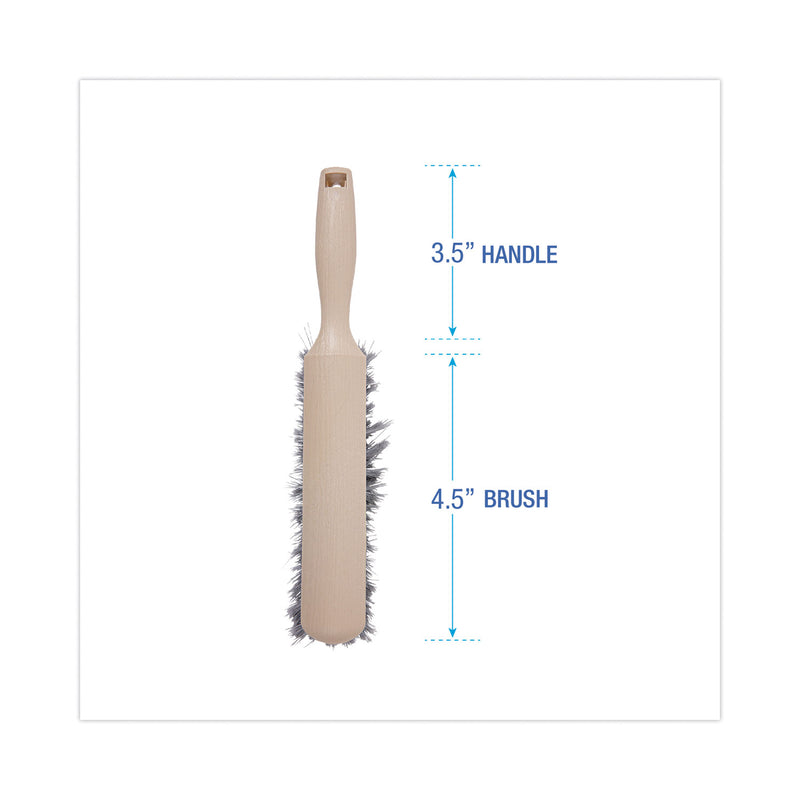 Boardwalk Counter Brush, Gray Flagged Polypropylene Bristles, 4.5" Brush, 3.5" Tan Plastic Handle