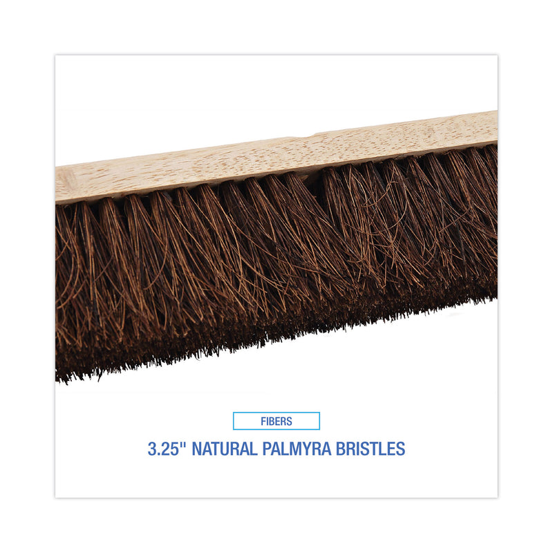 Boardwalk Floor Brush Head, 3.25" Natural Palmyra Fiber Bristles, 24" Brush