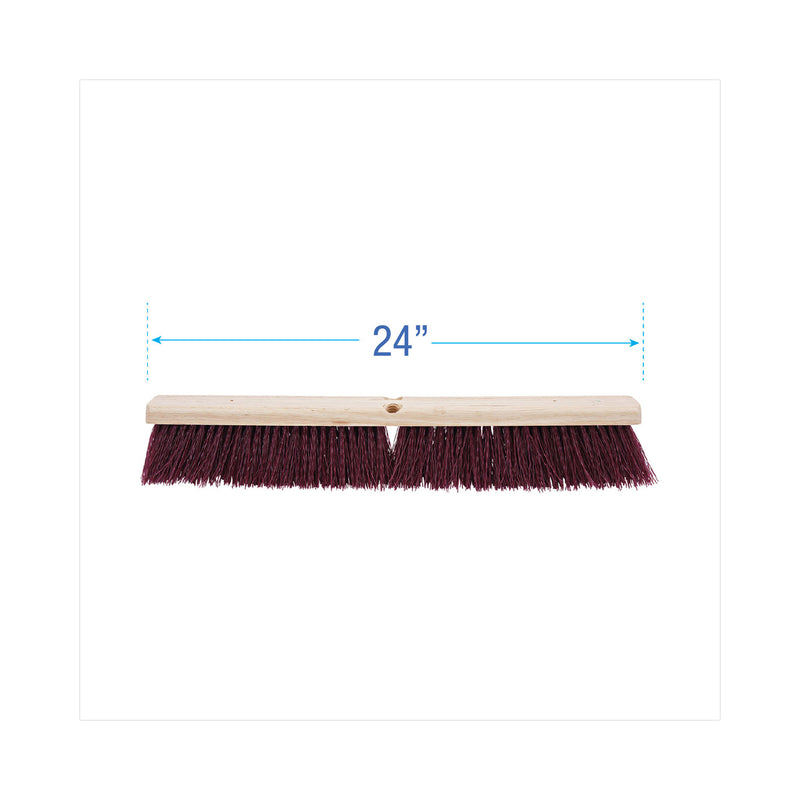 Boardwalk Floor Brush Head, 3.25" Maroon Stiff Polypropylene Bristles, 24" Brush