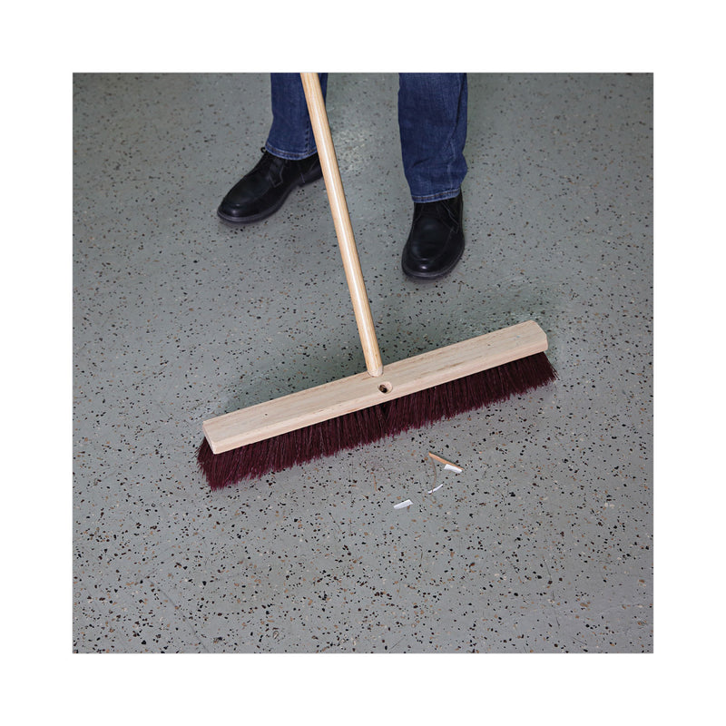 Boardwalk Floor Brush Head, 3.25" Maroon Stiff Polypropylene Bristles, 24" Brush